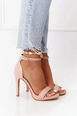 Eleganckie Sandały Na Szpilce Nude Glamour