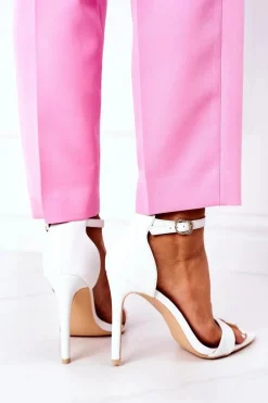 Eleganckie Sandały Na Szpilce Lu Boo Białe