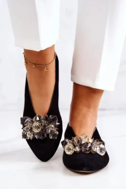 Eleganckie Zamszowe Półbuty Z Ozdobą Czarne McQueen