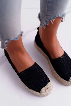 Espadryle Damskie Koronkowe Czarne Lovely Haven