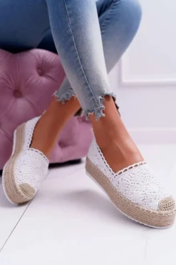Espadryle Damskie Koronkowe Białe Lovely Haven