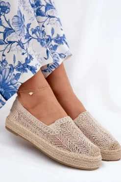 Espadryle Damskie Na Platformie Vinceza 17392 Beżowe