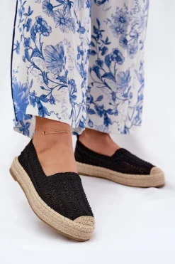 Espadryle Damskie Na Platformie Vinceza 17392 Czarne