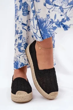 Espadryle Damskie Na Platformie Vinceza 17392 Czarne
