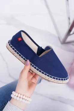 Espadryle Damskie Pleciona Podeszwa Granatowe Big Star DD274A151