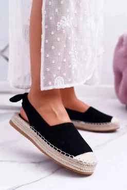 Espadryle Damskie Tenisówki Czarne Moriente
