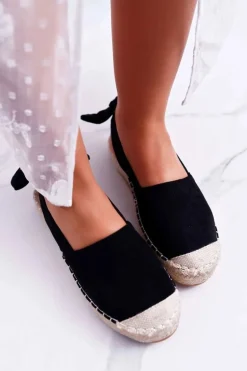 Espadryle Damskie Tenisówki Czarne Moriente