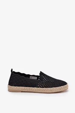 Espadryle Damskie Z Plecionką Vinceza 13625 Czarne