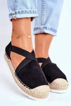 Espadryle Damskie z wycięciem Czarne Motive