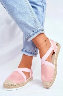 Espadryle Damskie z wycięciem Różowe Motive