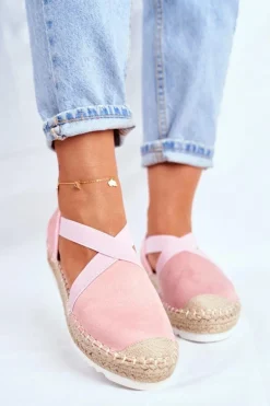 Espadryle Damskie z wycięciem Różowe Motive