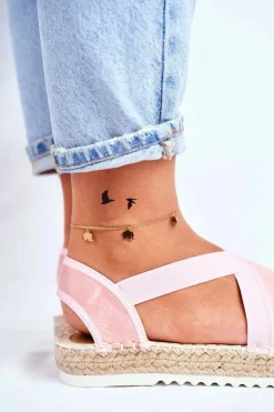 Espadryle Damskie z wycięciem Różowe Motive