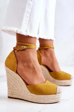 Espadryle Na Koturnie Żółte Nemeira