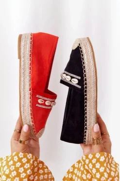 Espadryle Na Platformie Z Muszelkami Koralowe Seashell