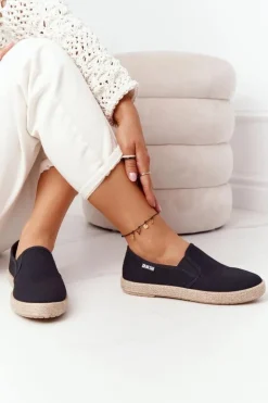 Espadryle Na Plecionej Podeszwie Big Star DD274017 Czarne