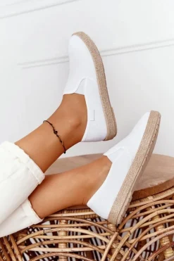 Espadryle Na Plecionej Podeszwie Big Star DD274015 Białe
