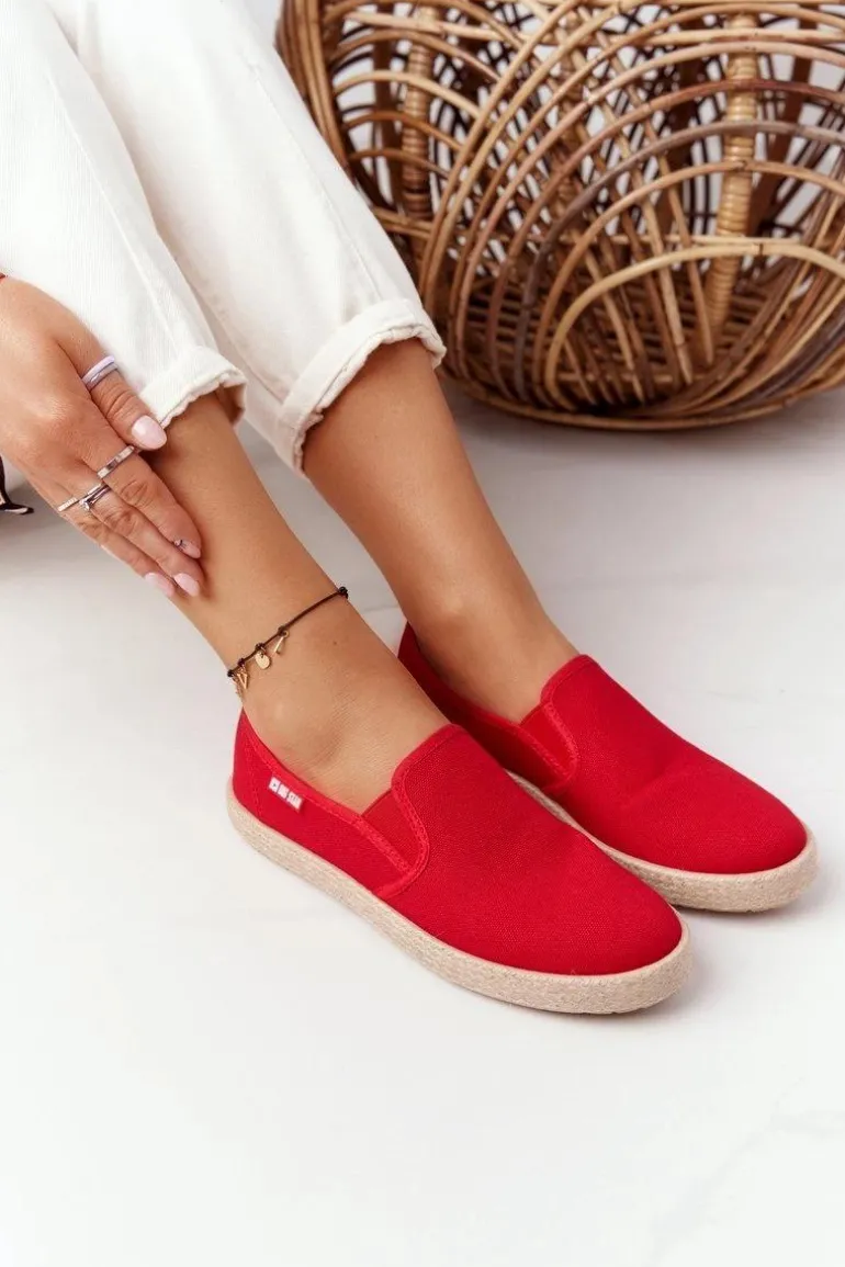 Espadryle Na Plecionej Podeszwie Big Star DD274018 Czerwone