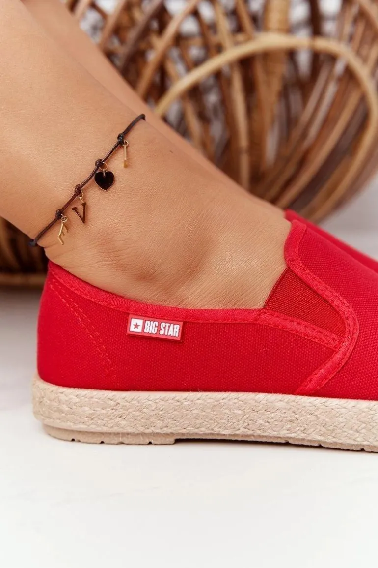 Espadryle Na Plecionej Podeszwie Big Star DD274018 Czerwone