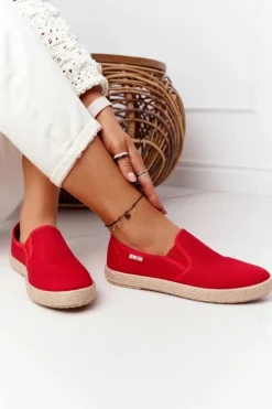 Espadryle Na Plecionej Podeszwie Big Star DD274018 Czerwone