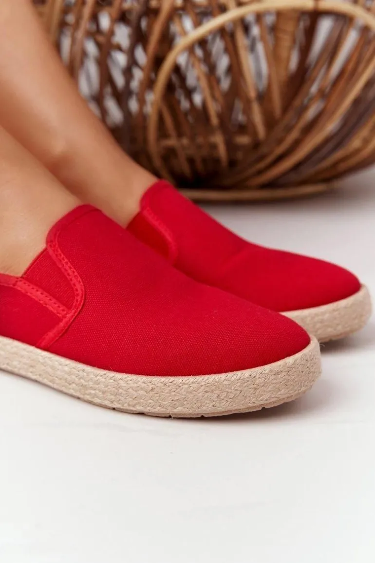 Espadryle Na Plecionej Podeszwie Big Star DD274018 Czerwone