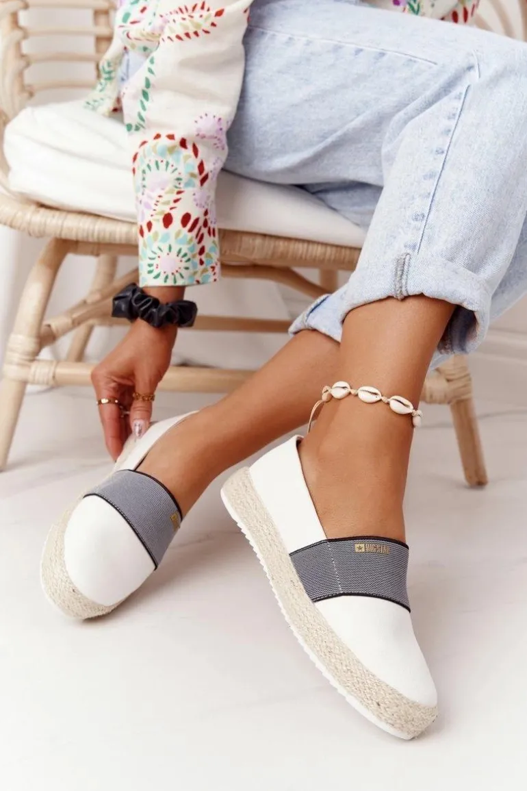 Espadryle Na Plecionej Podeszwie Big Star HH274480 Białe