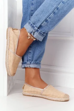 Espadryle Na Słomkowej Podeszwie Lu Boo Beżowe