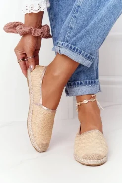Espadryle Na Słomkowej Podeszwie Lu Boo Beżowe