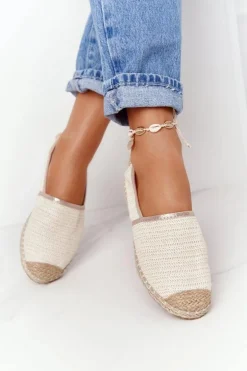 Espadryle Na Słomkowej Podeszwie Lu Boo Ecru