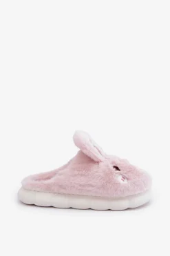 Futrzane Kapcie Z Motywem Króliczka Różowe Natasha