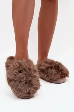 Futrzane Kapice Damskie Kapibary Brązowe Pravelle