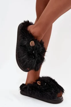 Futrzane Kapice Damskie Kapibary Czarne Pravelle