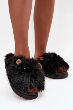 Futrzane Kapice Damskie Kapibary Czarne Pravelle