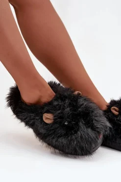 Futrzane Kapice Damskie Kapibary Czarne Pravelle