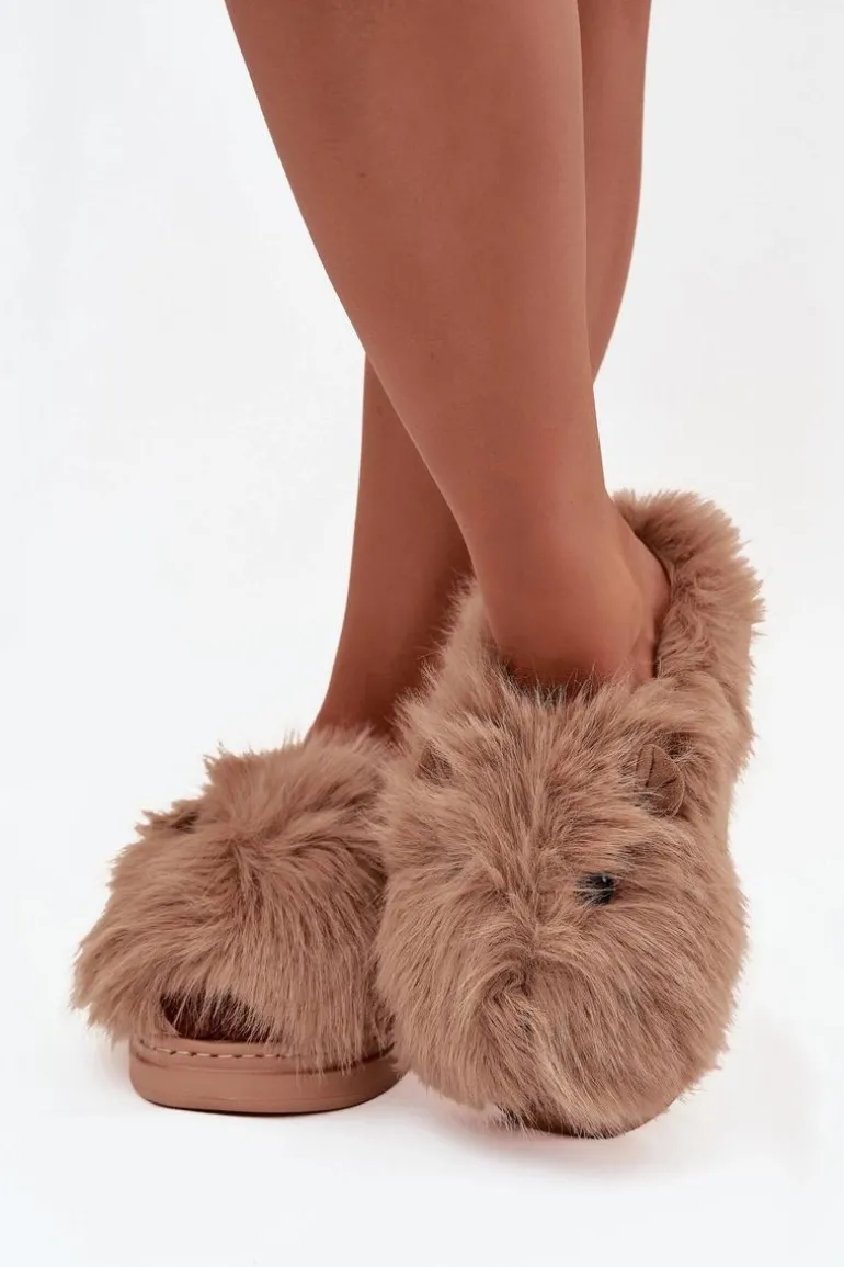 Futrzane Kapice Damskie Kapibary Khaki Pravelle