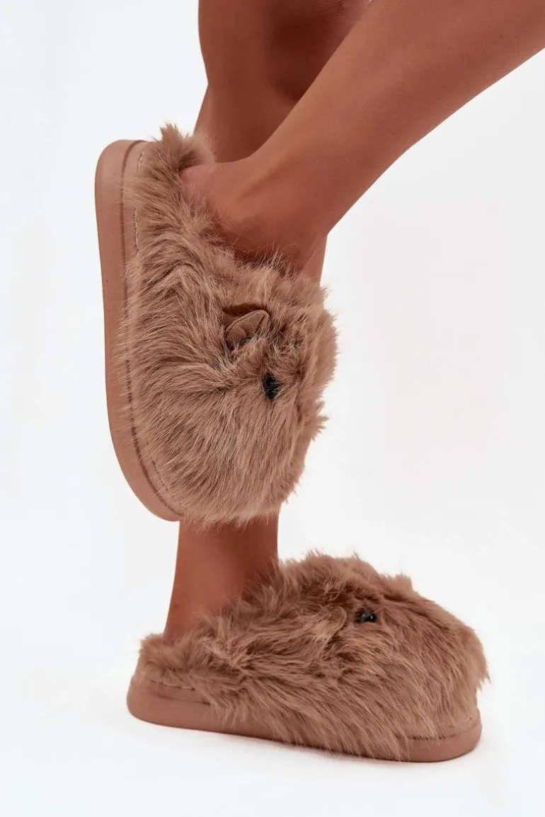 Futrzane Kapice Damskie Kapibary Khaki Pravelle