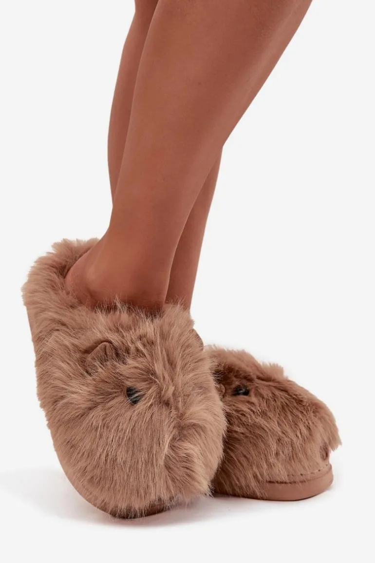 Futrzane Kapice Damskie Kapibary Khaki Pravelle