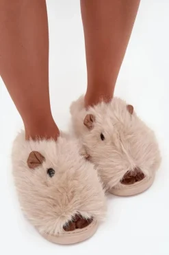 Futrzane Kapice Damskie Kapibary Jasnobeżowe Pravelle