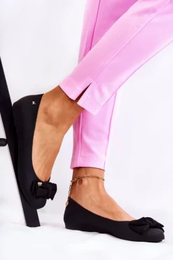 Gumowe Damskie Baleriny Kokardka Czarne Fergie