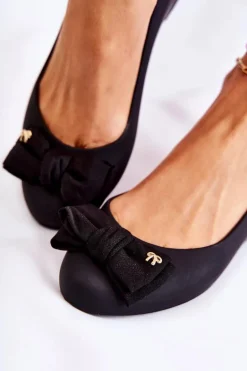 Gumowe Damskie Baleriny Kokardka Czarne Fergie