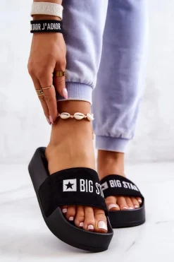 Gumowe Klapki Big Star JJ274A263 Czarne