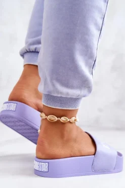 Gumowe Klapki Big Star JJ274A265 Fioletowe