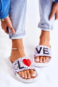 Gumowe Klapki Big Star Love DD274A256 Białe