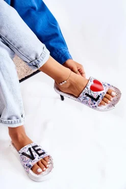 Gumowe Klapki Big Star Love DD274A256 Białe