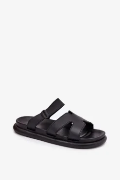 Gumowe Klapki Damskie Z Paskiem Czarne Tavirae