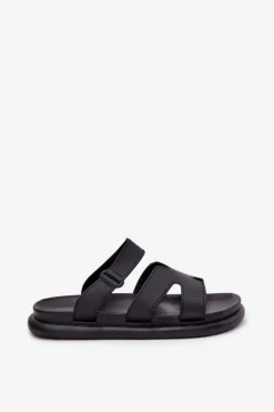 Gumowe Klapki Damskie Z Paskiem Czarne Tavirae