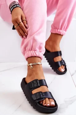 Gumowe Klapki Na Platformie Czarne Westie