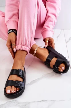 Gumowe Klapki Na Platformie Czarne Westie