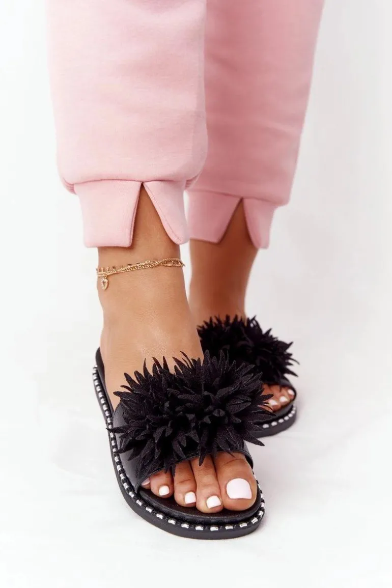 Gumowe Klapki Z Dżetami Vinceza 20-30101 Czarne