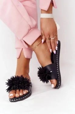 Gumowe Klapki Z Dżetami Vinceza 20-30101 Czarne