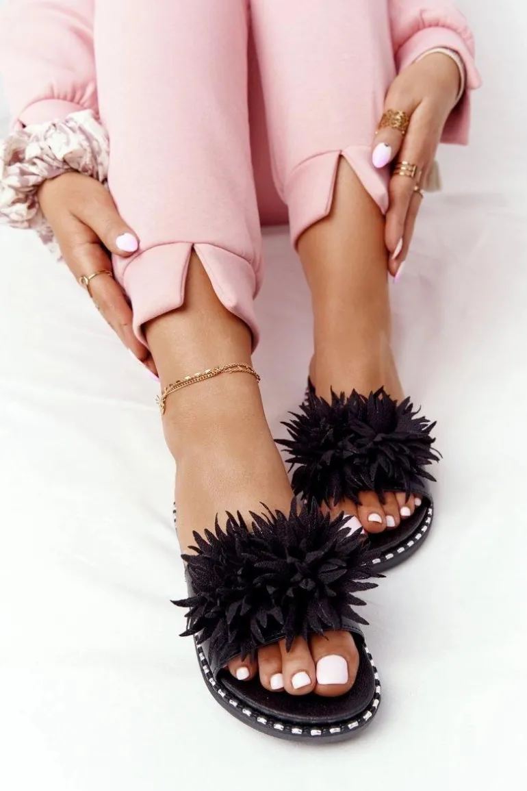 Gumowe Klapki Z Dżetami Vinceza 20-30101 Czarne